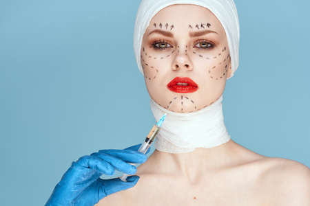 woman aesthetic facial surgery clinic body care studio lifestyleの写真素材
