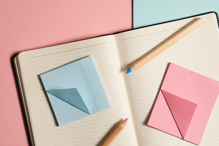 colorful stickers paper design creative top view