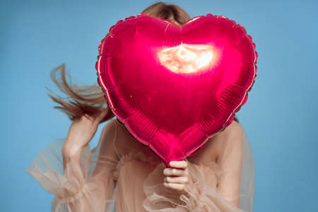 cheerful woman fashion posing fun holiday isolated backgroundの写真素材