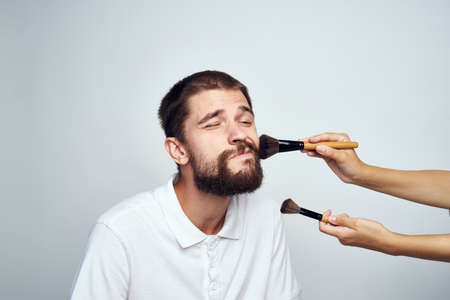 man get makeup skin care cosmetics lifestyleの写真素材