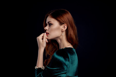 beautiful woman hairstyle fashion decoration cosmetics isolated background