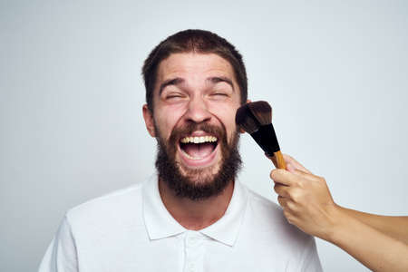 man get makeup skin care cosmetics lifestyleの写真素材