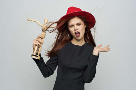 woman in witch costume metal home halloween holidayの写真素材