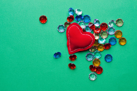 decoration object creative holiday Valentines Day Green background