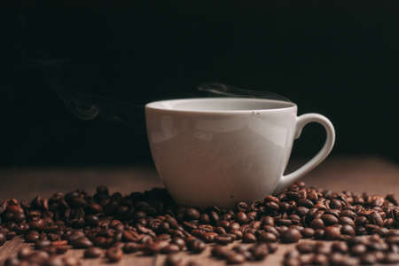 a cup of coffee espresso invigorating drink caffeine patternの写真素材