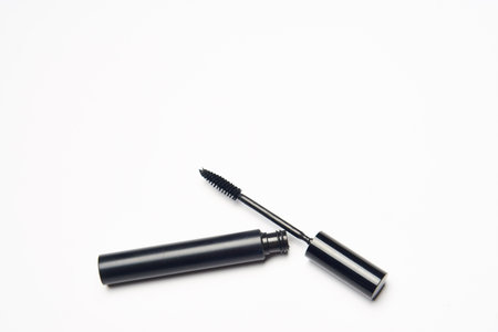 makeup brushes accessories cosmetics top view fashionの写真素材