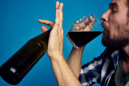 bearded man alcoholism problems emotions depression Lifestyleの写真素材