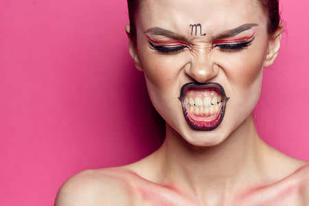 attractive woman Scorpion fashion glamor hairstyle isolated background