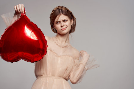 pretty woman Birthday party gift heart balloon model studio