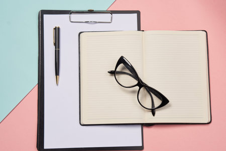 accessories office supplies notepad close-up businessの写真素材