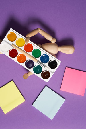 paint brushes for painting art purple background hobby