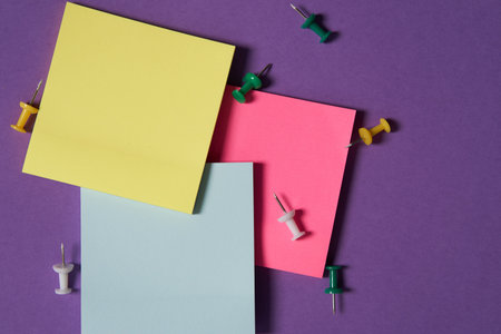 colorful stickers office supplies hobby drawing purple background