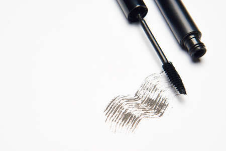 makeup brushes accessories cosmetics top view fashionの写真素材