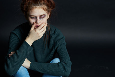 emotional woman depression disorder pain beating aggression