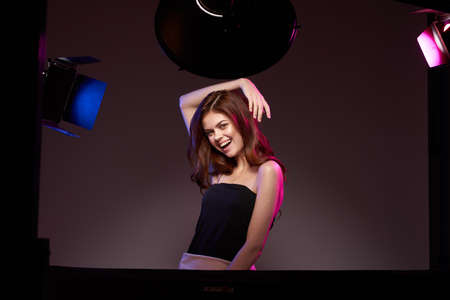 beautiful woman attractive look model photography studio spotlight model lifestyleの写真素材