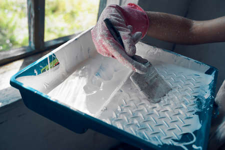 paint brush tools for paint home renovation interiorの写真素材