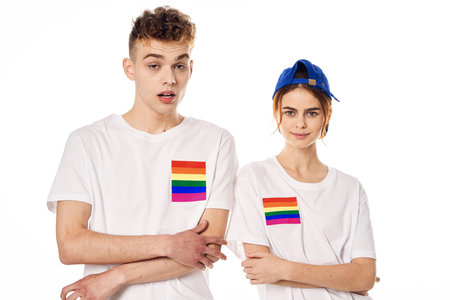 couple Flag lgbt transgender sexual minorities light background