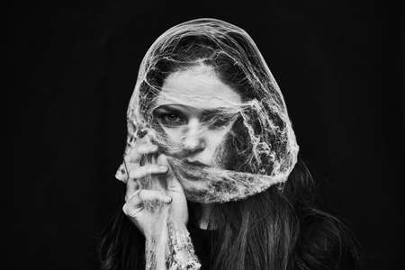 woman scary costume halloween holiday witchの写真素材