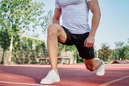 man doing exercises outdoors on the playground