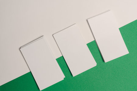 white business cards documents colorful background office copy-space