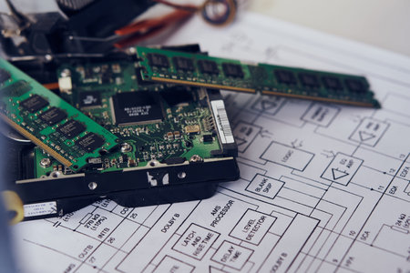 tools technology electronics repair computer parts microcircuitsの写真素材