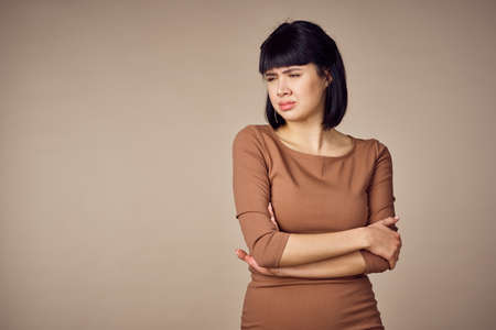 emotional woman with money in hands finance positiveの写真素材