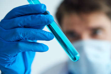 laboratory research chemical solution biotechnology analyzes experimentの写真素材