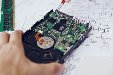 tools technology electronics repair computer parts microcircuitsの写真素材