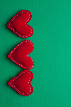 decoration object creative holiday Valentines Day Green backgroundの写真素材