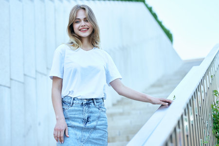 pretty woman posing lifestyle street walk fun