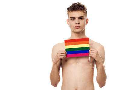 male female makeup crossdresser lgbt community posingの写真素材