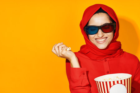 pretty woman virtual reality movie fashion fun movie yellow background