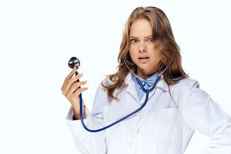 female doctor medicine hospital treatment stethoscope professionalの写真素材