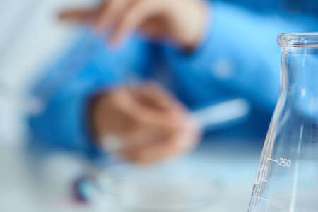 laboratory research chemical solution biotechnology analyzes experimentの写真素材