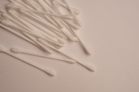 cotton swabs hygiene accessories sanitation object light backgroundの写真素材