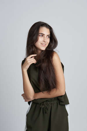 portrait of a woman posing modern style clothing Studio Modelの写真素材