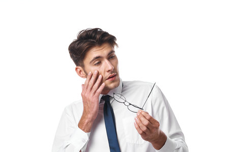 a person professional work finance deadline isolated background