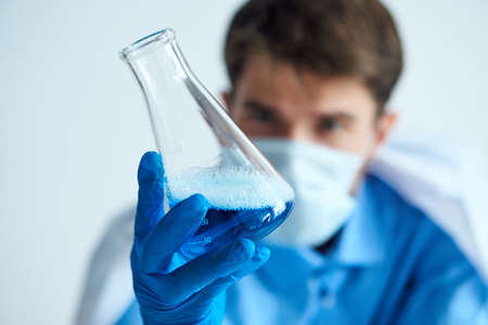 laboratory research chemical solution biotechnology analyzes experimentの写真素材