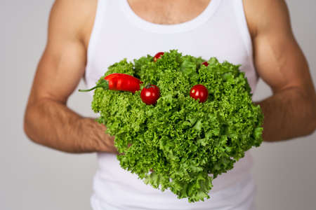 lettuce leaf vegetables diet food health close-upの写真素材