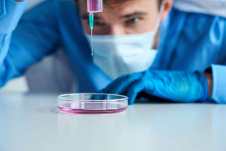 laboratory research chemical solution biotechnology analyzes experimentの写真素材