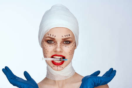 beautiful woman rejuvenation facial injection cosmetic procedures close-upの写真素材