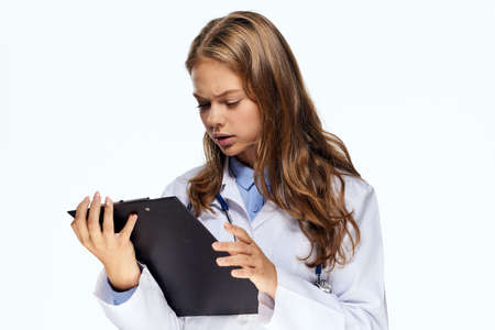 female doctor medicine hospital treatment stethoscope professionalの写真素材