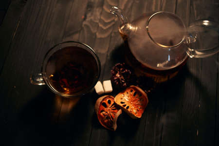 tea fresh drink breakfast like morning close-upの写真素材