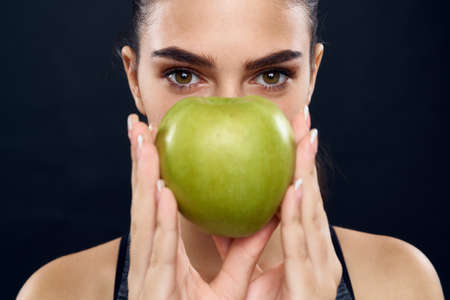 green apple health slim figure lifestyle close-upの写真素材