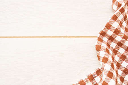 wooden texture plaid tablecloth kitchen textile designの写真素材