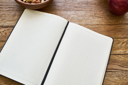 dry breakfast cereals notepad diet wooden background