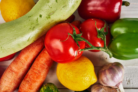 vegetables natural product summer season agriculture view from aboveの写真素材