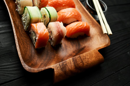 asian cuisine sushi sea food traditional cuisine restaurantの写真素材