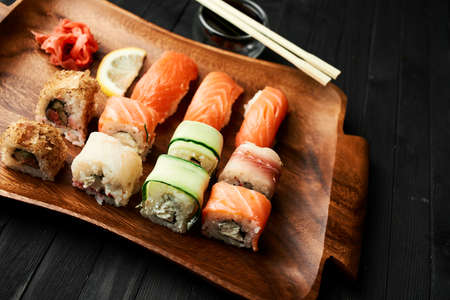 asian cuisine sushi sea food traditional cuisine restaurantの写真素材