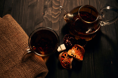 tea fresh drink breakfast like morning close-upの写真素材